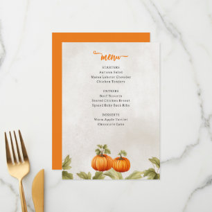 Fall Burnt Orange Pumpkin Patch Birthday Meny