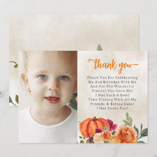 Fall Burnt Orange Pumpkin Patch Birthday Tack Kort