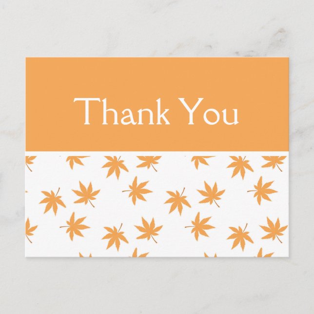 Fall c gult löv bröllopsförmån tack vykort (Framsida)