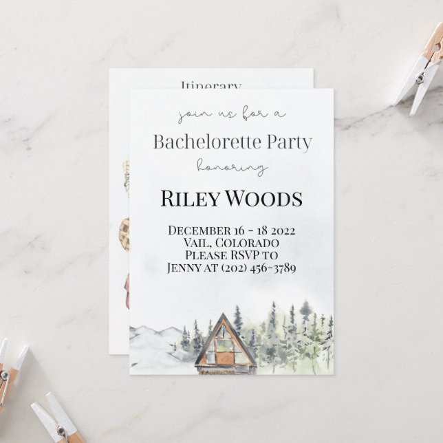 Fall Cabin & Pumpkins Bachelorette-inbjudan Inbjudningar (Fram/Back In Situ)