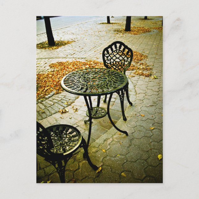 Fall Cafe Patio 02 vykort (Framsida)