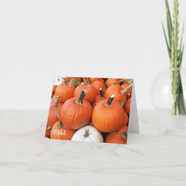 FALL CARDS PUMPKINS HÄLSNING BLANK NOTES TACK KORT (Framsida)
