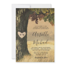 Fall Carved Oak Land Rustic Forest Bröllop