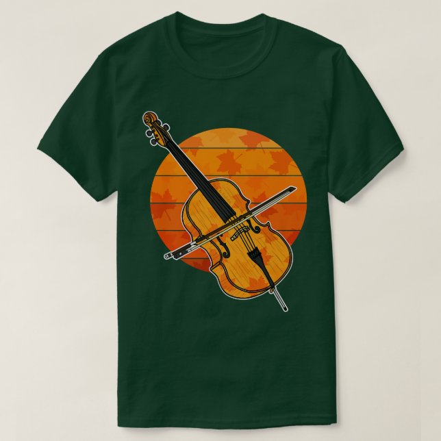 Fall Cello Cellist Autumn Thanksgiving String Play T Shirt (Design framsida)
