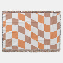 Fall Checkered Fringe Throw Blanket Filt