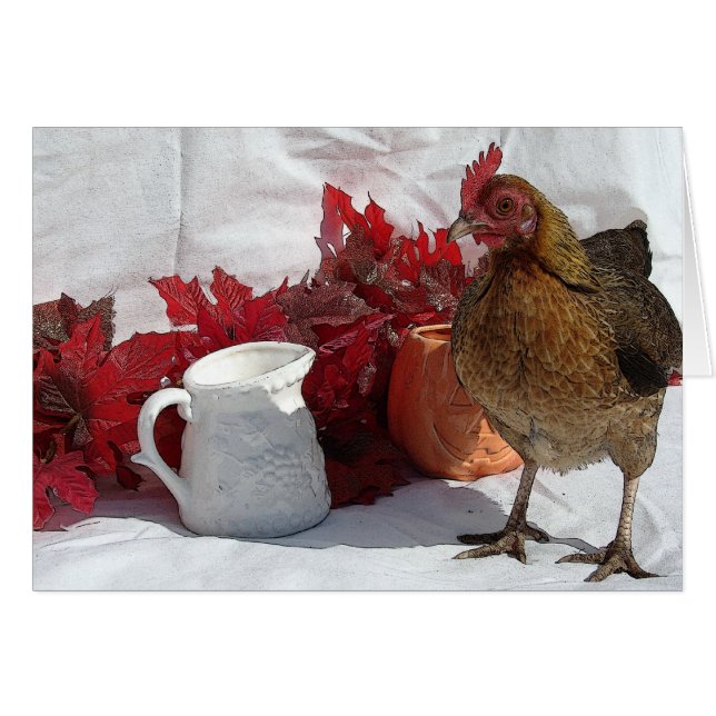 Fall Chicken Hälsningskort (Framsidan Horizontal)