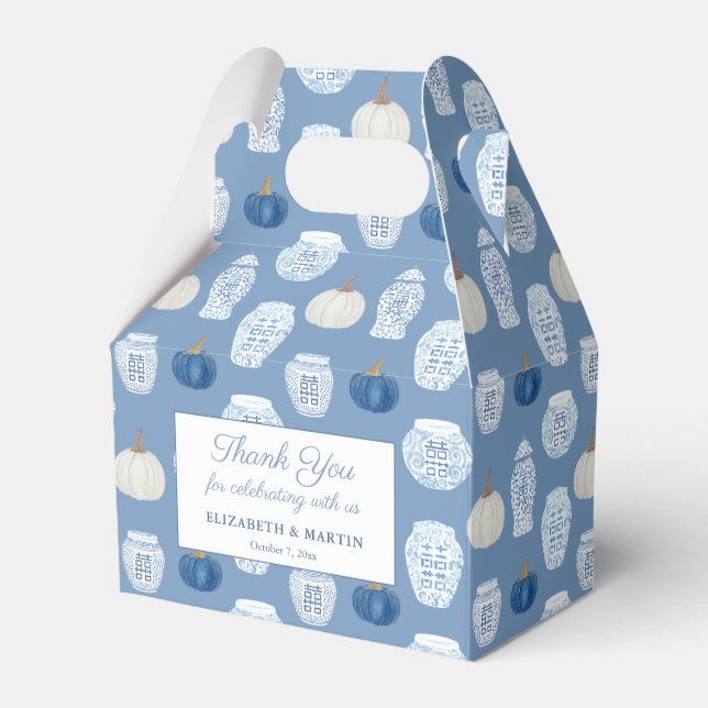 Fall Chinoiserie Blue Pumpkins Möhippa Presentaskar (Framsidan Sidan)