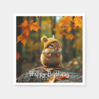 Fall Chipmunk Birthday Pappersservett