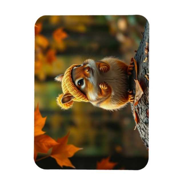 Fall Chipmunk Magnet (Vertikal)