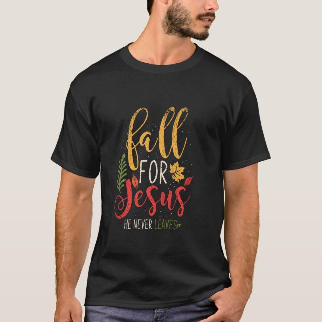 Fall Christian Religiösa Autumn Jesus T Shirt (Framsida)