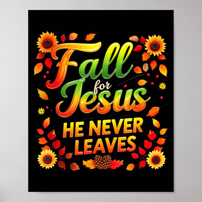 Fall Christian Thanksgiving Autumn Jesus My Favour Poster (Framsidan)
