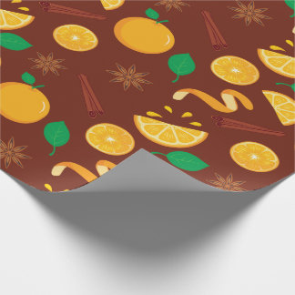 Fall Cinnamon, Orangar, Star Anise Seamless Autumn Presentpapper