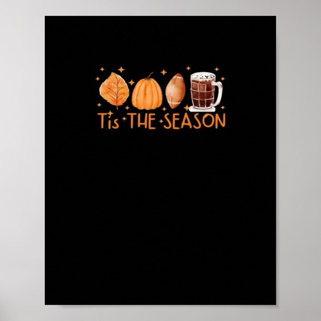 Fall Coffee Cute Älskare Halloween Pumpkin Latte D Poster (Framsidan)