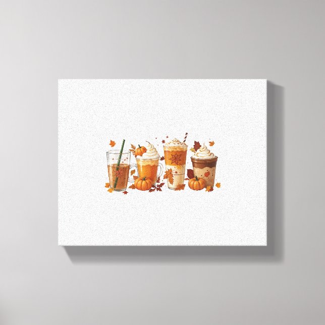 Fall Coffee Pumpkin Canvastryck (Framsida)