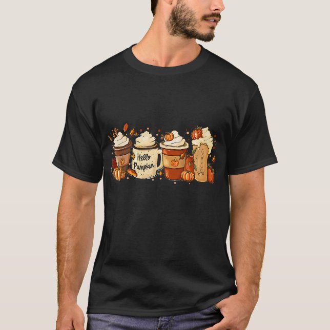 Fall Coffee Pumpkin Spice Latte Drinks Höst än T Shirt (Framsida)