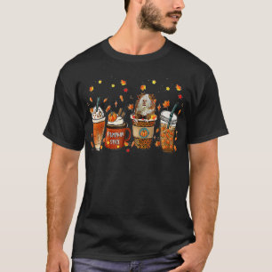 Fall Coffee Pumpkin Spice Latte Iced Autumn Guinea T Shirt