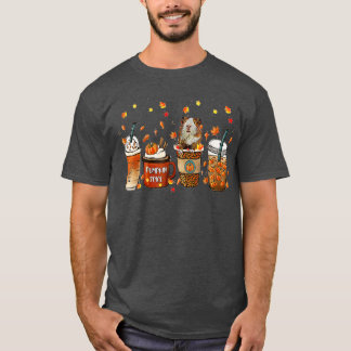 Fall Coffee Pumpkin Spice Latte Iced Autumn Guinea T Shirt
