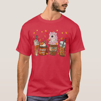 Fall Coffee Pumpkin Spice Latte Iced Autumn Unicor T Shirt