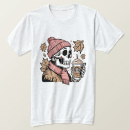 Fall Coffee Skeleton Halloween T Shirt
