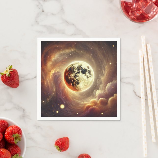 Fall Cosmic Harvest Måne Découpage Napkins Pappersservett (Insitu)