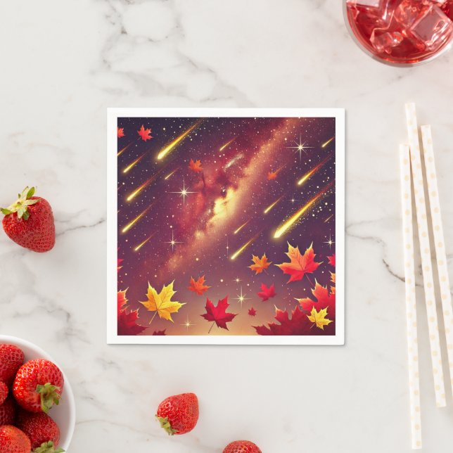 Fall Cosmic Meteor Shower Découpage Napkins Pappersservett (Insitu)