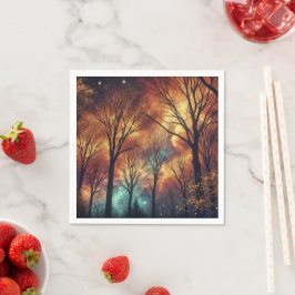 Fall Cosmic Twilight Forest Découpage Napkins Pappersservett