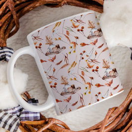 Fall Cottage Farmhouse Thanksgiving Blommigt vete Kaffemugg