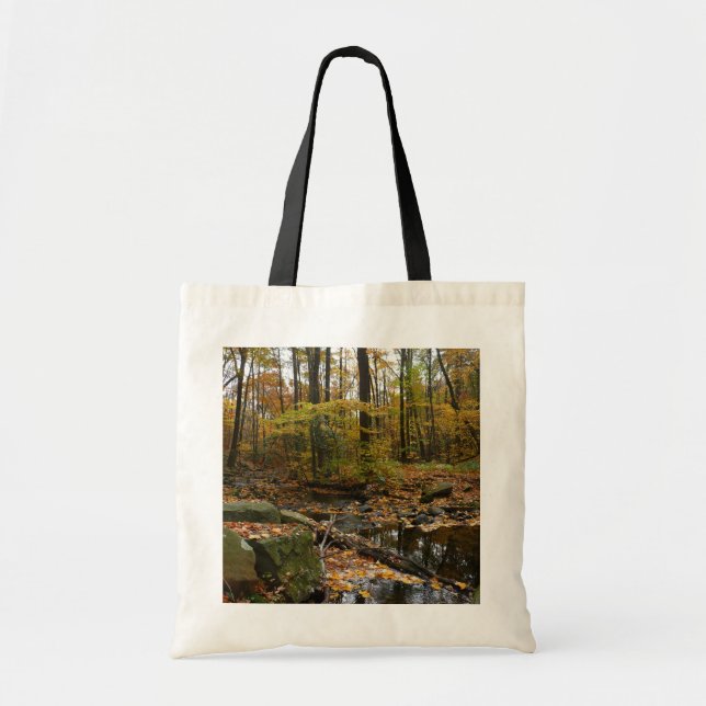 Fall Creek med reflektion vid Laurel Hill Park Tygkasse (Framsidan)