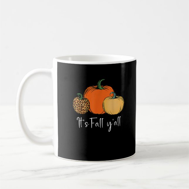 Fall Cute Halloween Pumpkin Thanksgiving Det är Fa Kaffemugg (Vänster)