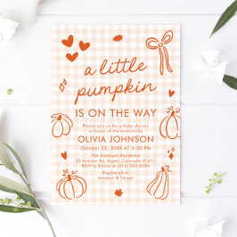 Fall Cute Hand plockade A Little Pumpkin Baby Show Inbjudningar