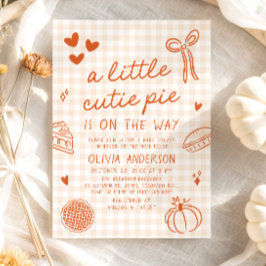 Fall Cute Hand plockade Little Cutie Paj Baby Show Inbjudningar