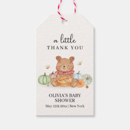 Fall Cutie Pumpkin Paj Nalle Baby Shower Presentetikett