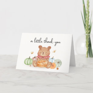 Fall Cutie Pumpkin Paj Nalle Baby Shower Tack Kort