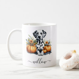 Fall Dalmatien Hund Mugg med Personlig Namn