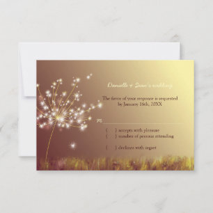 Fall Dandelion Fält Bröllop OSA Card Kort