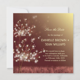 Fall Dandelions Brown Bröllop spara datum Datumet