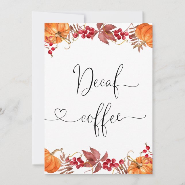 Fall Decaf-kaffekort Inbjudningar (Framsida)