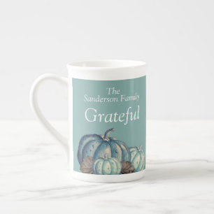 Fall Decor Watercolor Blue Pumpkin - tacksam offer Benporslin Mugg
