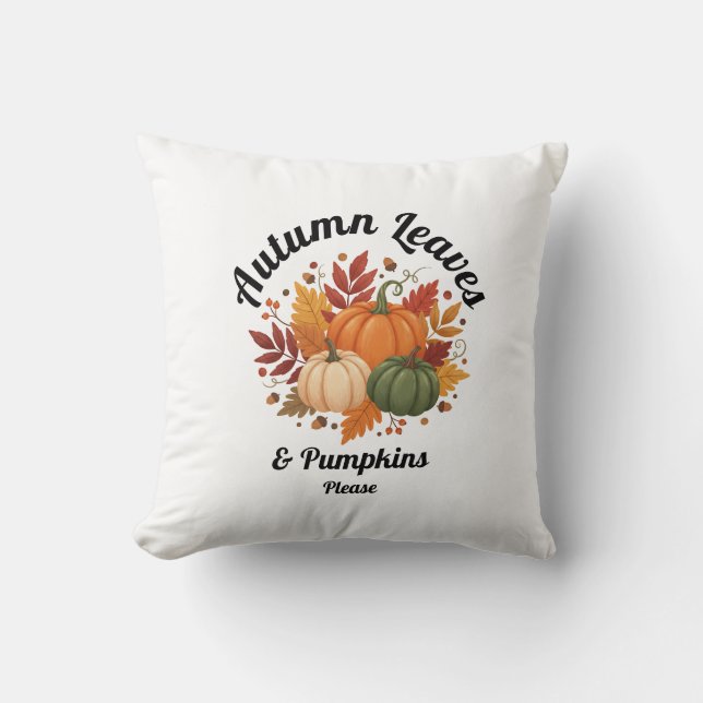 Fall Décor with Pumpkins and Höst löv Kudde (Framsida)