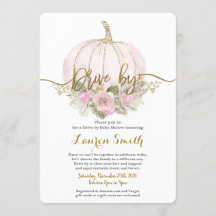 Fall Drive med Babyskor rosa pumpa Inbjudningar