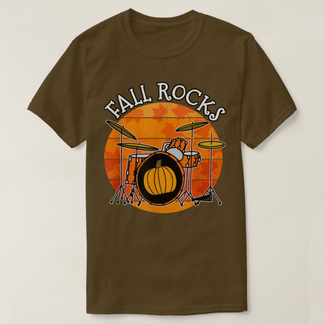 Fall Drummer, Fall Sten, Drum Teacher Autumn Musi T Shirt (Design framsida)