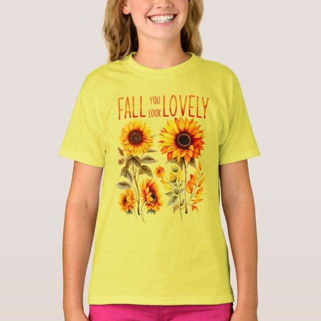 Fall du ser snygg ut, höstsolrosfärg t shirt (Framsida)