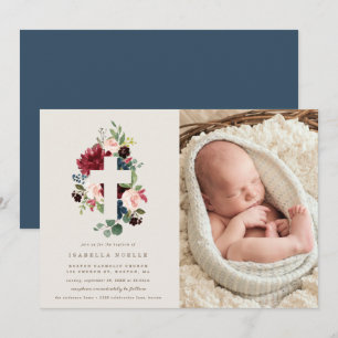 Fall Elegance Baptism - fotoinbjudan Inbjudningar