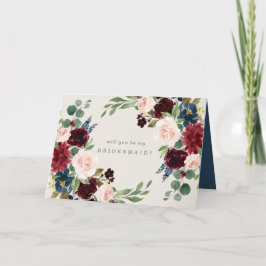 Fall Elegance Bridesmaid Card Kort