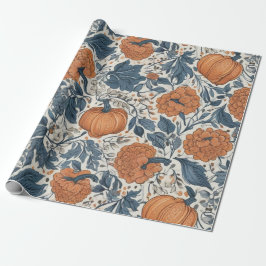 Fall Elegant Abstrakt Löv Pumpkin Flower Presentpapper