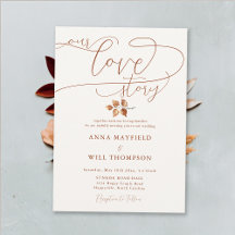 Fall Elegant Calligraphy our Kärlek Story Bröllop