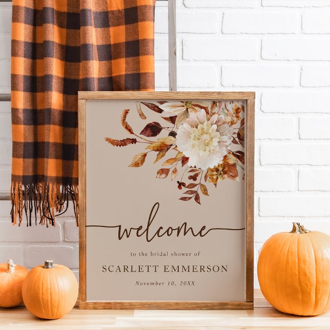 Fall Elegant, Möhippa Poster (Fall Elegant Bridal Shower Poster
)
