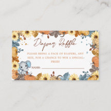 Fall Elephant Pumpkin Baby Shower Diaper Raffle