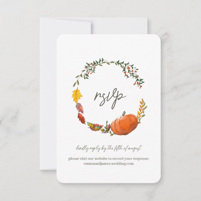 Fall eller Thanksgiving Response OSA Bröllop Card (Framsida)