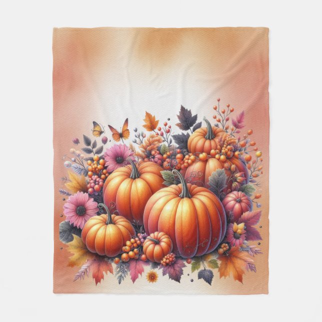 Fall eller Thanksgiving tema Fleecefilt (Framsidan)